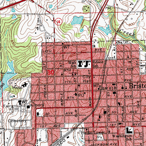 Topographic Map of Saint Joseph Catholic Church, OK