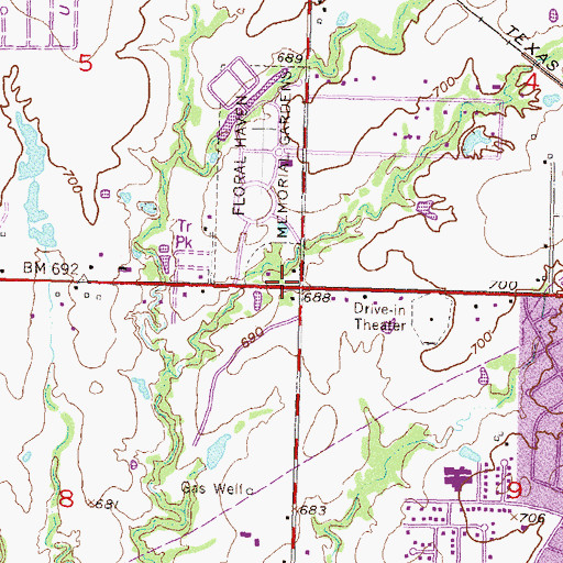 Topographic Map of Bethany Free Will Baptist Church, OK