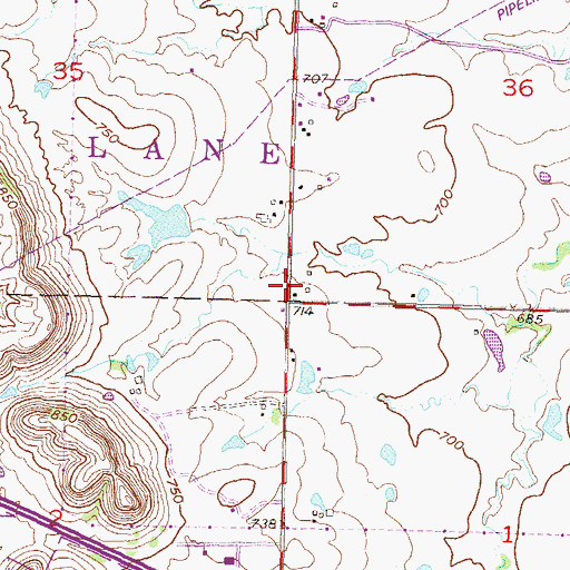 Topographic Map of Broken Arrow Baptist Temple, OK