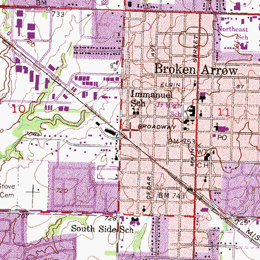 Topographic Map of Christ Presbyterian Church, OK