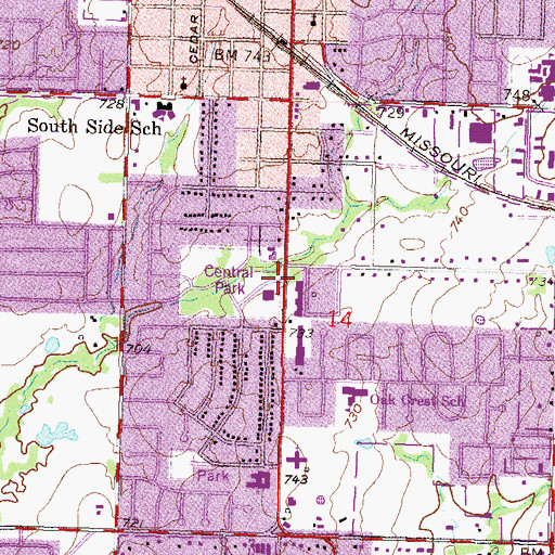 Topographic Map of Christs Church International, OK