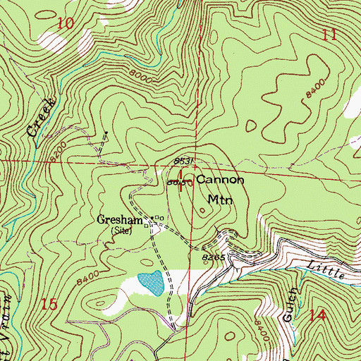 Topographic Map of Cannon Mountain, CO