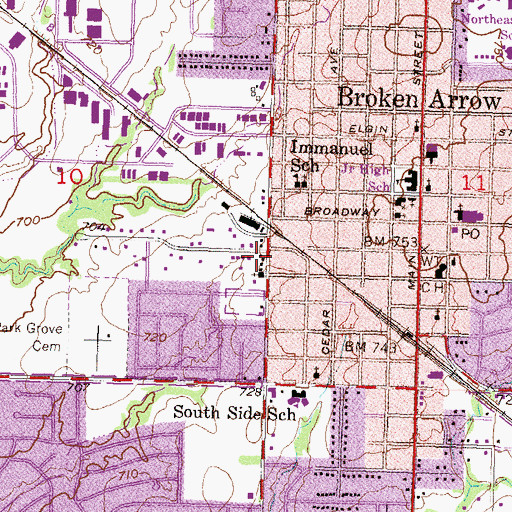 Topographic Map of Church of God of Phrophecy, OK