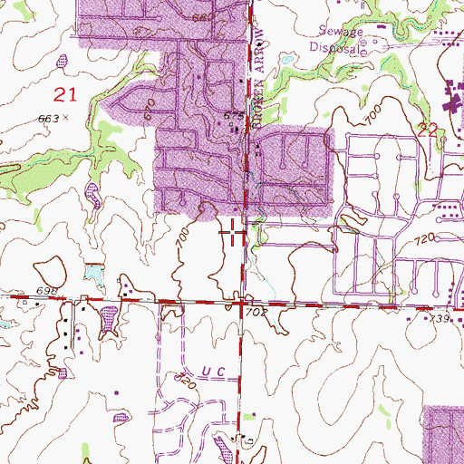 Topographic Map of Church of Saint Benedict, OK