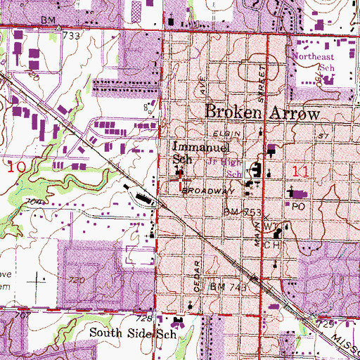 Topographic Map of Coventant Baptist Church, OK