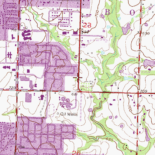 Topographic Map of Faith Baptist Church, OK