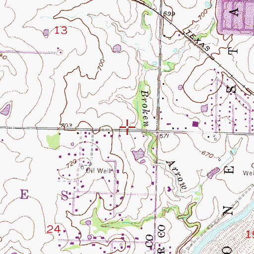 Topographic Map of Faith Christian Fellowship Church, OK