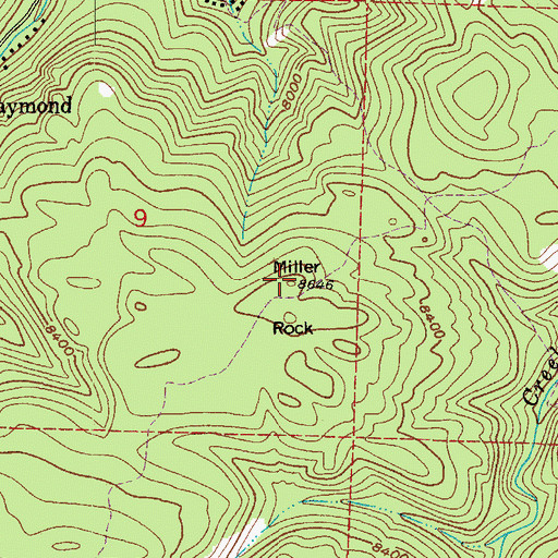 Topographic Map of Miller Rock, CO
