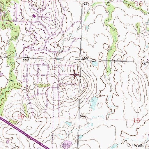 Topographic Map of Forest Ridge Baptist Church, OK