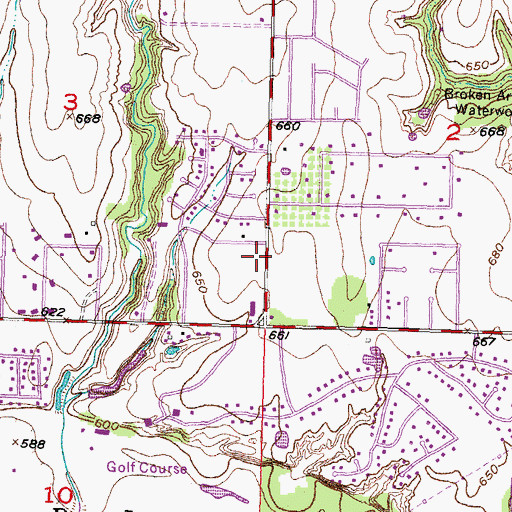 Topographic Map of Indian Springs Baptist Church, OK