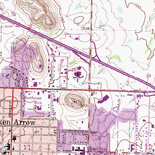 Topographic Map of Jubilee Christian Center, OK
