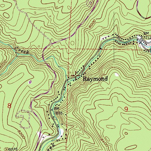 Topographic Map of Raymond, CO
