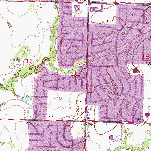 Topographic Map of Living Water Teaching, OK