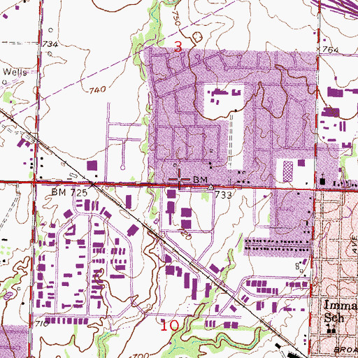 Topographic Map of Rhome Bible Church, OK