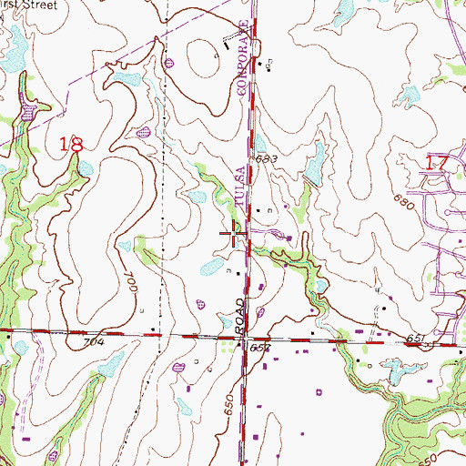 Topographic Map of Saint Michaels Anglican Church, OK