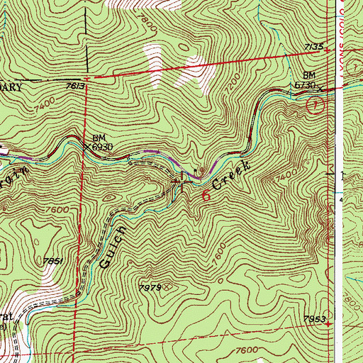 Topographic Map of Long Gulch, CO