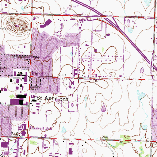Topographic Map of United Pentecostal Church, OK