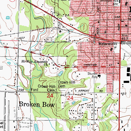 Topographic Map of Lighthouse Christian Center, OK