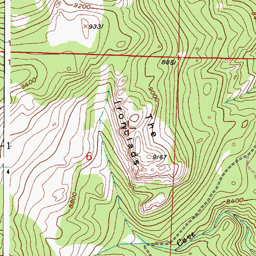 Topographic Map of The Ironclads, CO