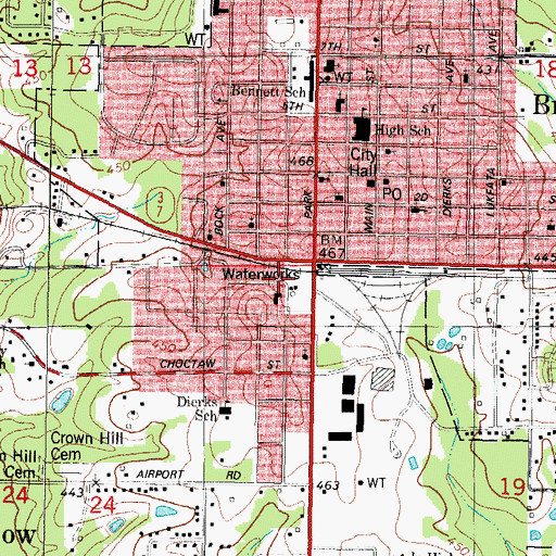 Topographic Map of Presbyterian Church, OK