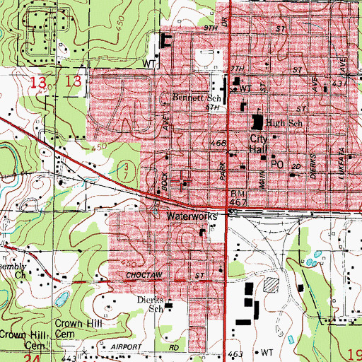 Topographic Map of United Pentecostal Church, OK