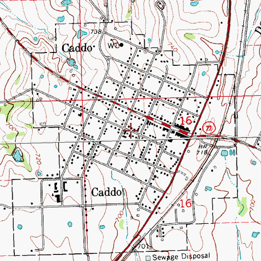 Topographic Map of First Baptist Church, OK