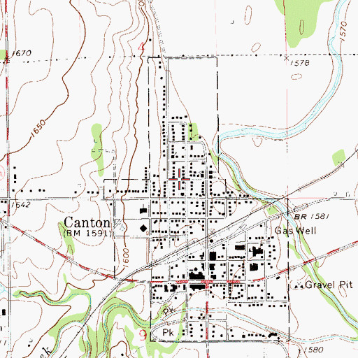 Topographic Map of Christian Church, OK