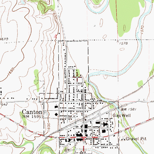 Topographic Map of Family Worship Center, OK