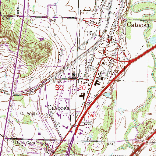 Topographic Map of Catoosa First Assembly of God, OK