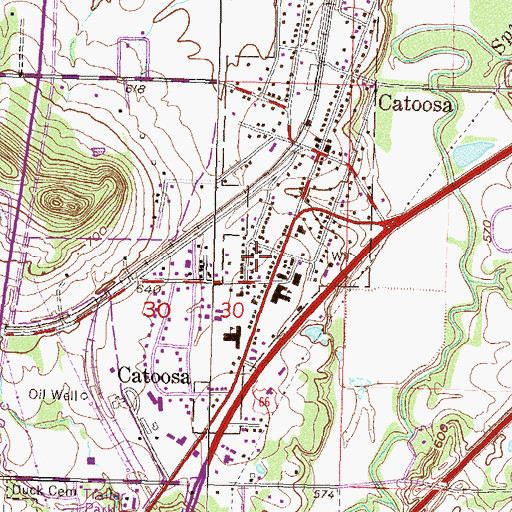 Topographic Map of Catoosa United Methodist Church, OK