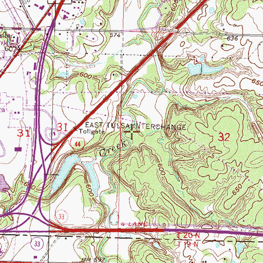 Topographic Map of Rock House, OK