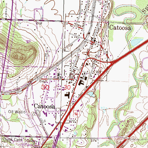 Topographic Map of Rock House, OK