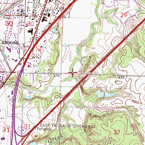 Topographic Map of Woodcrest Free Will Baptist Church, OK