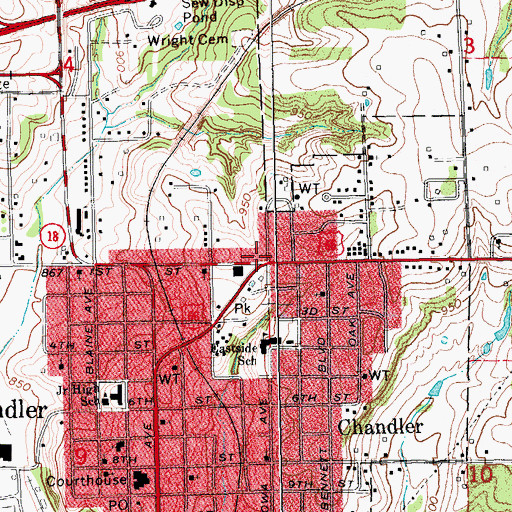 Topographic Map of First Church-Christ Scientist, OK