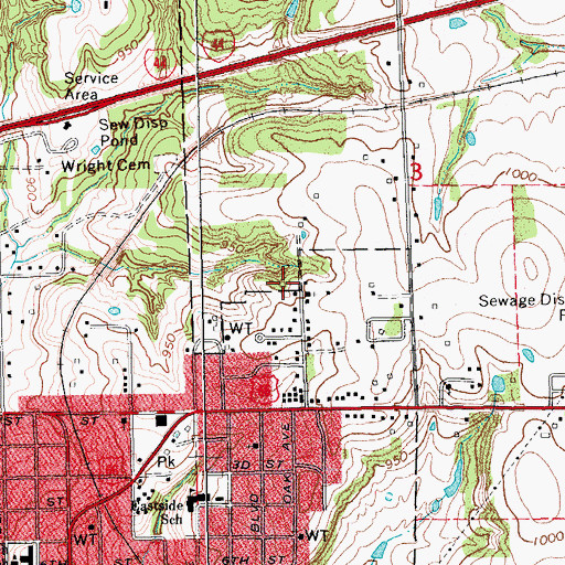 Topographic Map of Kingdom Hall-Jehovahs Witness, OK