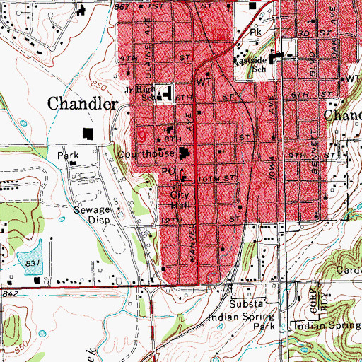 Topographic Map of United Methodist Church, OK