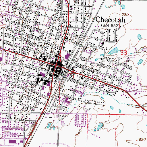 Topographic Map of Church of Christ, OK