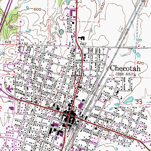 Topographic Map of First Free Will Baptist Church, OK