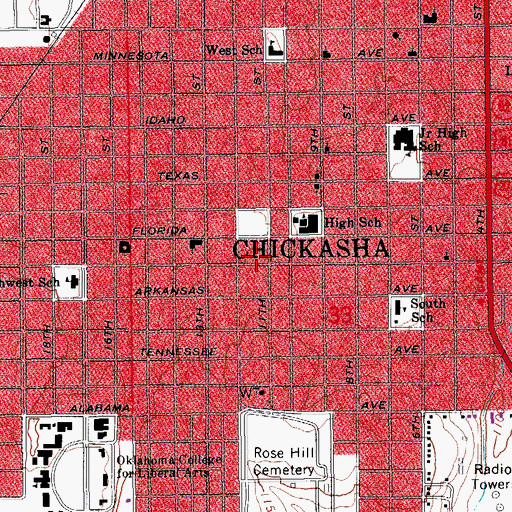 Topographic Map of The Church of Jesus Christ of Latter Day Saints, OK