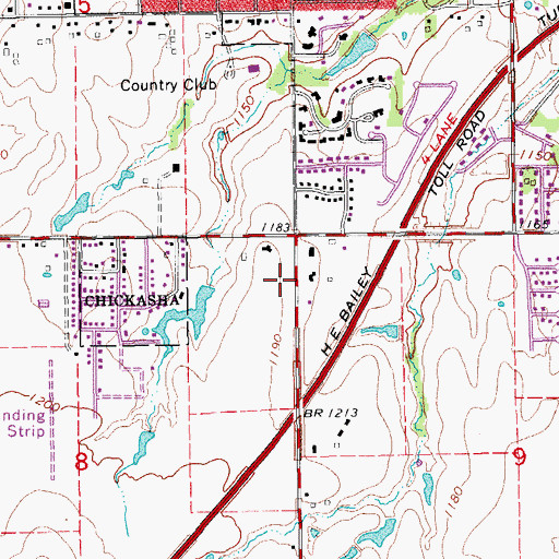 Topographic Map of First Assembly of God, OK