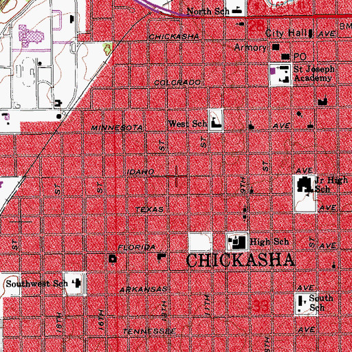Topographic Map of Lord Is There Church, OK