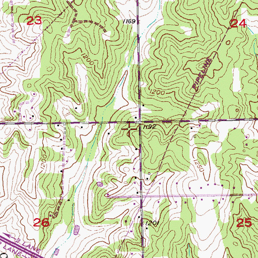 Topographic Map of Harmony Christian Church, OK
