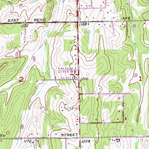 Topographic Map of Trinity Bible Baptist Church, OK