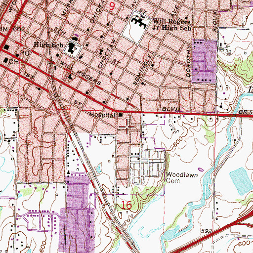 Topographic Map of Circle of Love Foundation, OK
