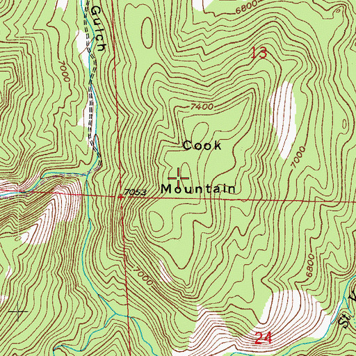 Topographic Map of Cook Mountain, CO