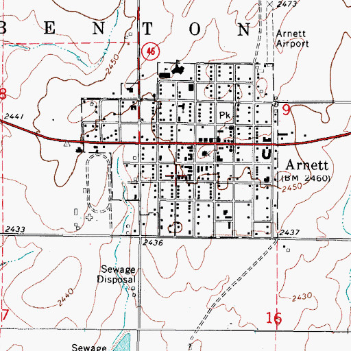 Topographic Map of United Methodist Church, OK