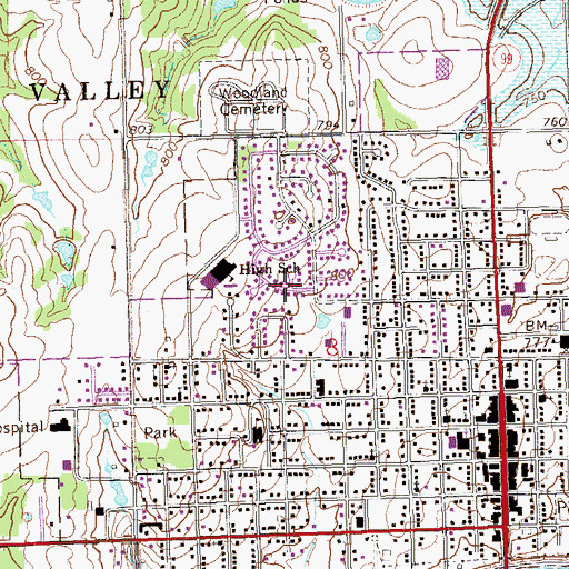 Topographic Map of First Assembly of God, OK