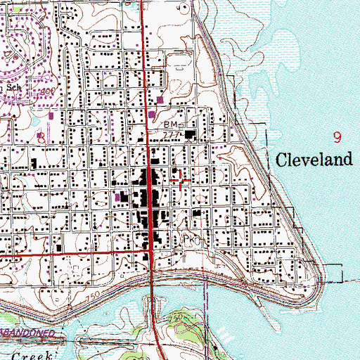 Topographic Map of First Presbyterian Church, OK
