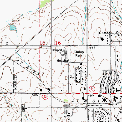 Topographic Map of Cumberland Presbyterian Church, OK