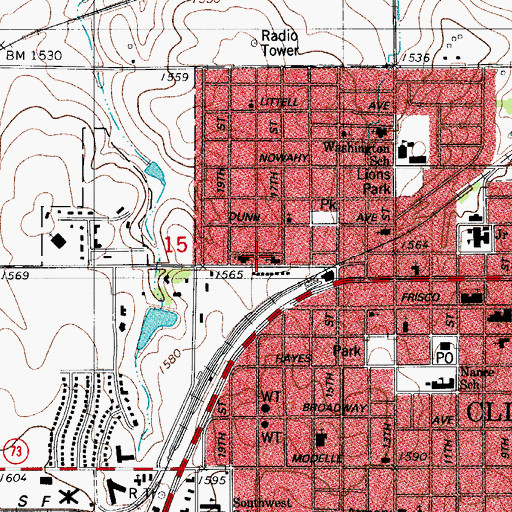 Topographic Map of Faith Christian Fellowship, OK